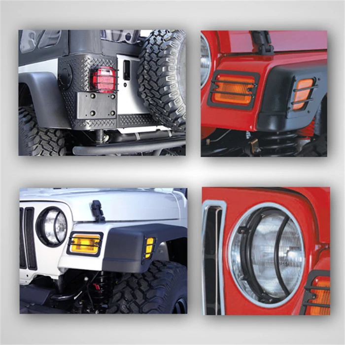 Rugged Ridge® - Euro Guard Kit Offroad/Racing Lamp Guard with Headlight/Side Marker/Tail Light Guards