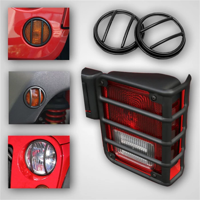 Rugged Ridge® - Euro Guard Kit Offroad/Racing Lamp Guard with Headlight/Side Marker/Turn Signal/Fog Light/Tail Light Guards