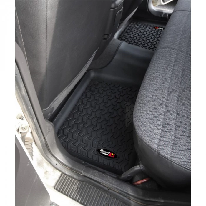 Rugged Ridge® - Rear Black Floor Mats