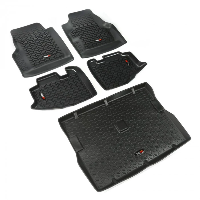 Rugged Ridge® - Front and Rear Black Floor Mats