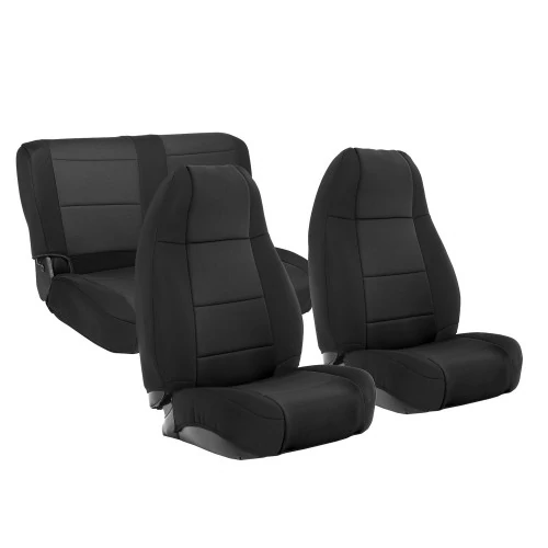 Smittybilt® - Front and Rear Black Neoprene Seat Cover Set
