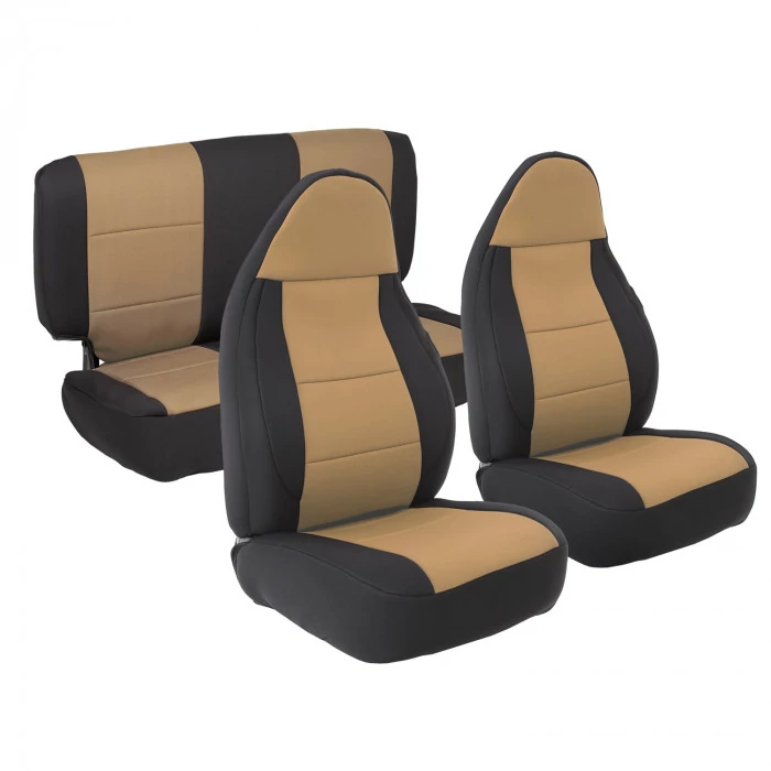 Smittybilt® - Front and Rear Tan Neoprene Seat Cover Set