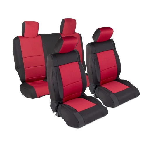 Smittybilt® - Front and Rear Red Neoprene Seat Cover Set for 2 Doors Models