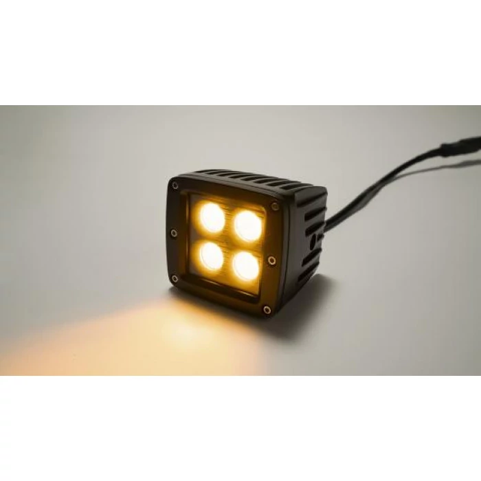 Southern Truck® - Black Series 2.0'' Square Cube Cree White/Amber LED Lights Pair with Harness