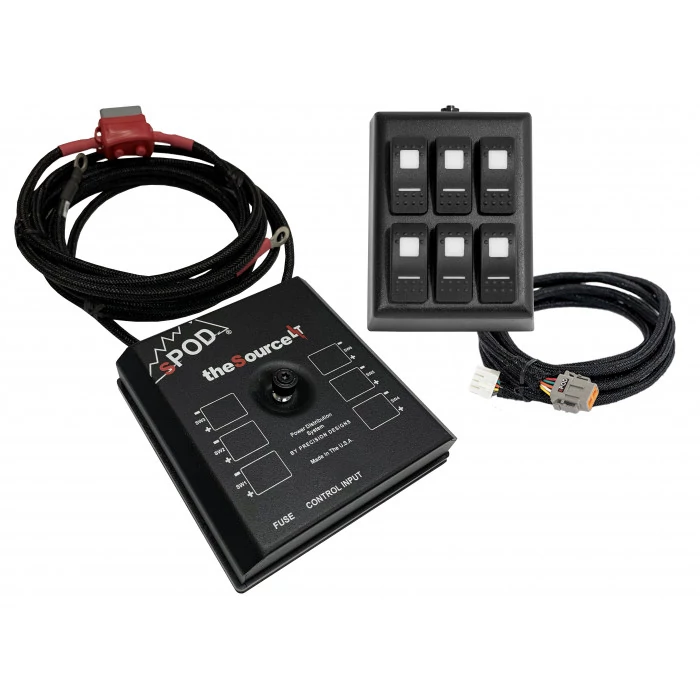 sPOD® - SourceLT on RAM Mount for Uni w/ Amber LED Switch Panel with 36 Inch battery cables