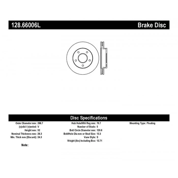 StopTech® - Sport Cross Brake Rotor
