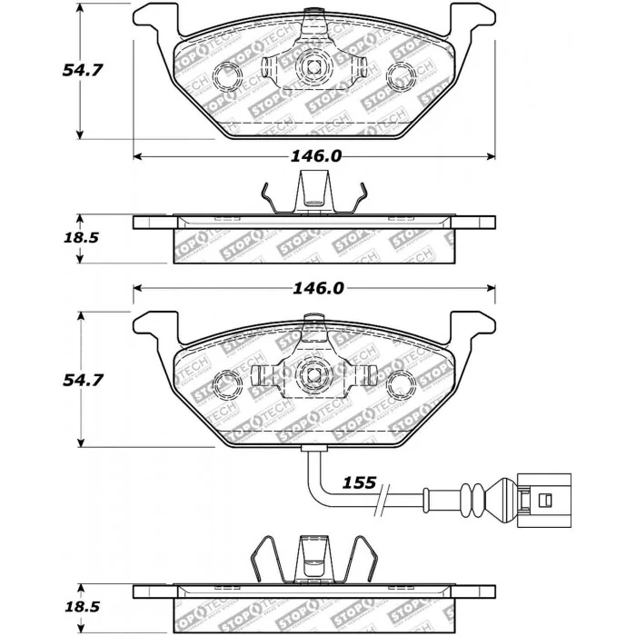 StopTech® - Street Select Brake Pads with Hardware