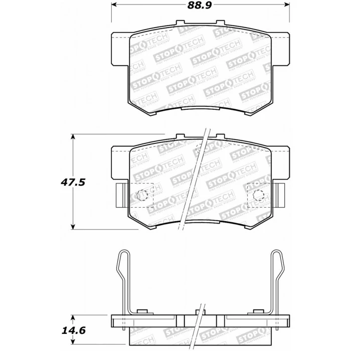 StopTech® - Street Brake Pads with Shims and Hardware