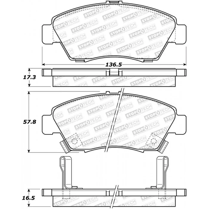 StopTech® - Street Brake Pads with Shims and Hardware