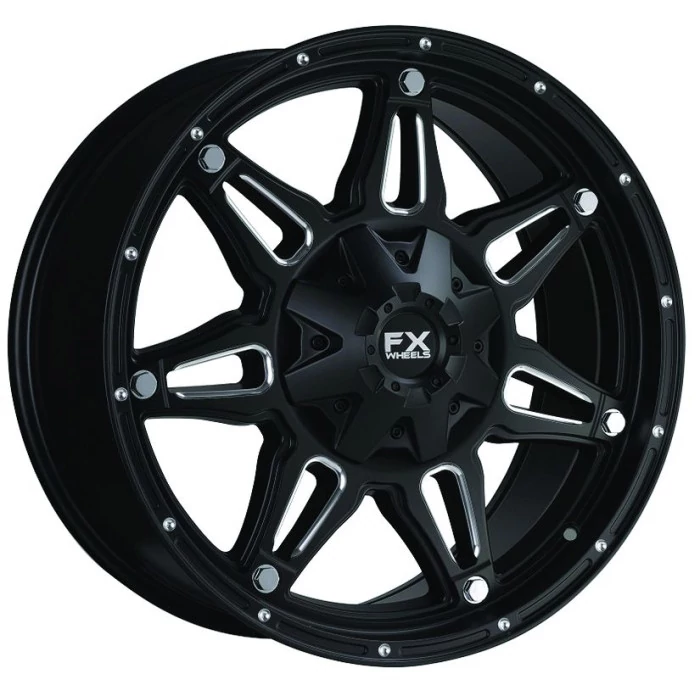 TrailFX® - FX14 Black Milled (Size: 20x9, Offset: 14mm, Bolt Pattern: 5x5.0 in, Backspacing: 5.51 in.)