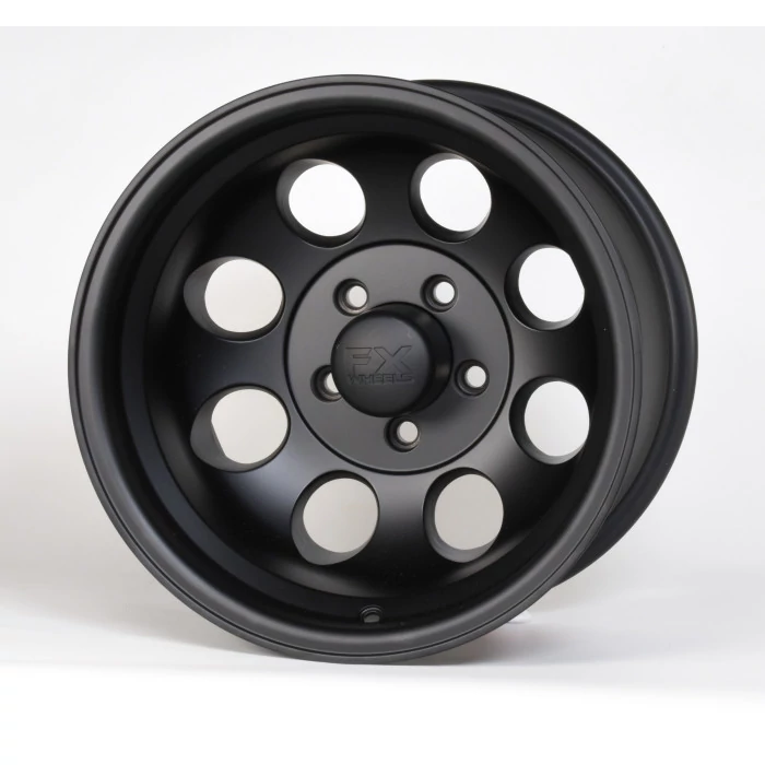 TrailFX® - FX308 Matte Black (Size: 15x8, Offset: -18mm, Bolt Pattern: 5x5.50 in, Backspacing: 3.79 in.)