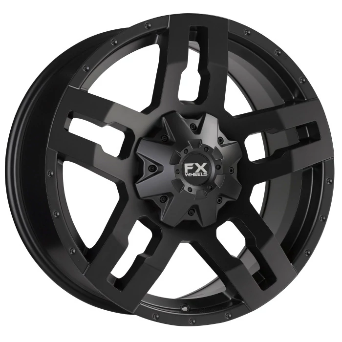 TrailFX® - FX12 Satin Black (Size: 20x9, Offset: 20mm, Bolt Pattern: 8x6.5 in, Backspacing: 5.80 in.)