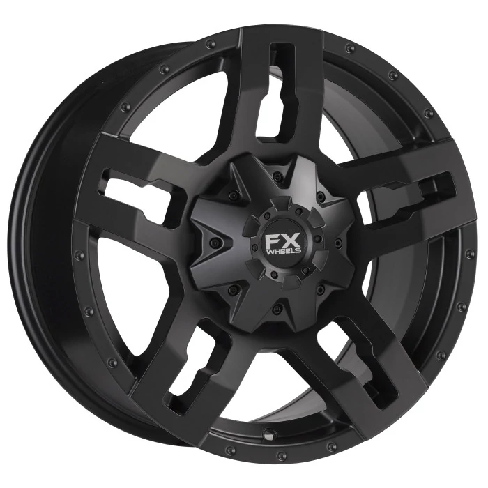 TrailFX® - FX12 Satin Black (Size: 18x9, Offset: 0mm, Bolt Pattern: 6x5.31 in, Backspacing: 5.05 in.)