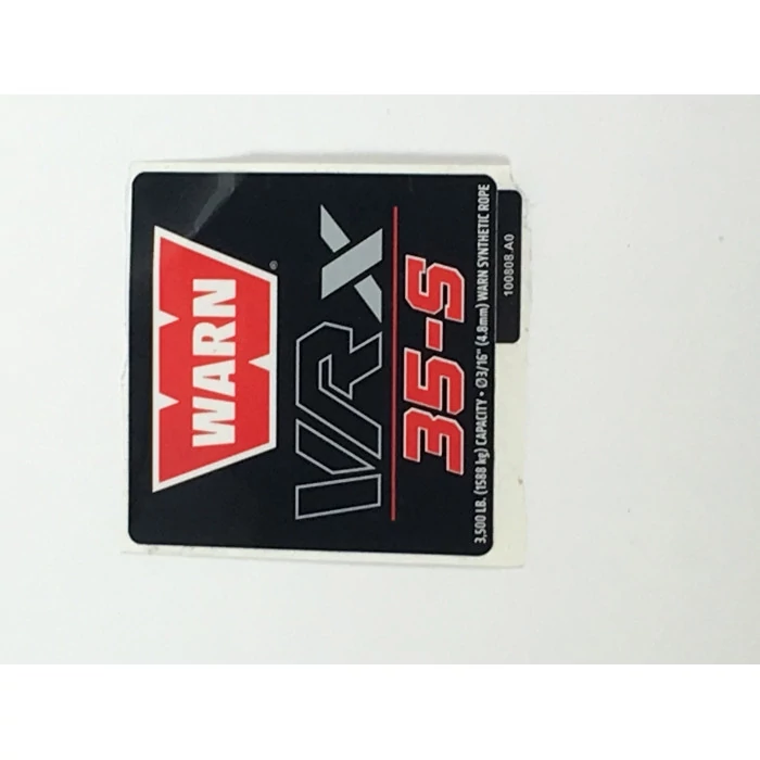 Warn® - Label for VRX 2500/ VRX 3500/ VRX 4500 Winches