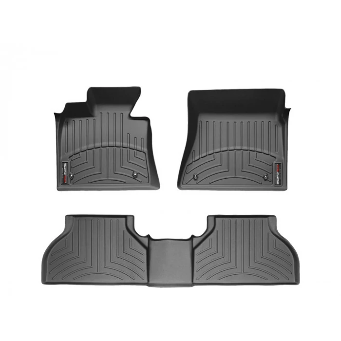Weathertech® - DigitalFit 1st & 2nd Row Black Floor Mats for Crew Cab/Cab & Chassis - Crew Cab Models without Manual 4x4 Floor Shifter