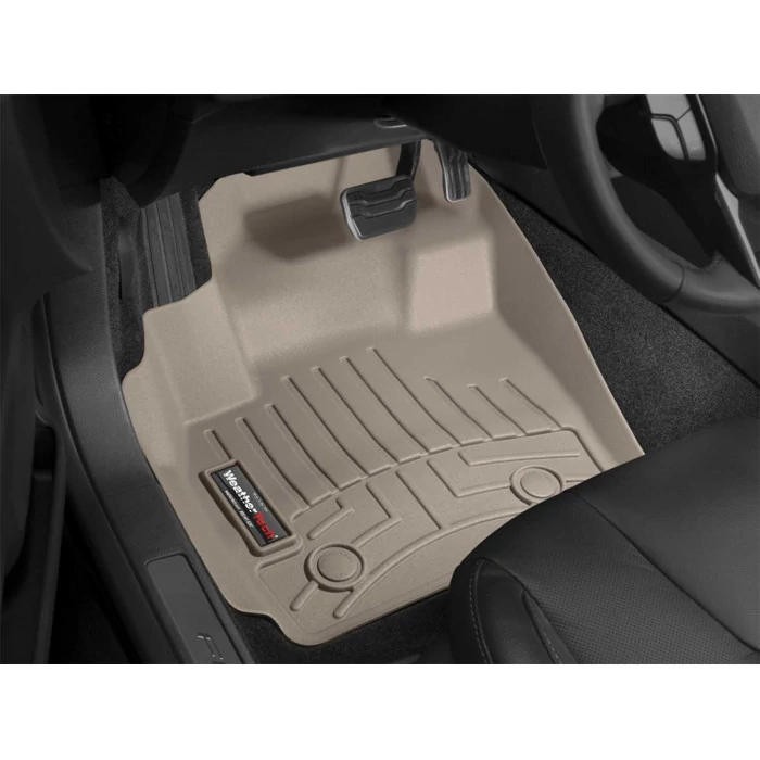 Weathertech® - DigitalFit 1st Row Tan Floor Mats for Crew Cab/Extended Cab Models with 2 Retention Device On Drivers Side