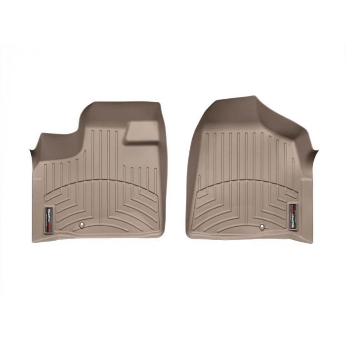 Weathertech® - DigitalFit 1st Row Tan Floor Mats for Models without Stow and Go Seats with 1 Retention Hook On The Drivers/Passenger Side