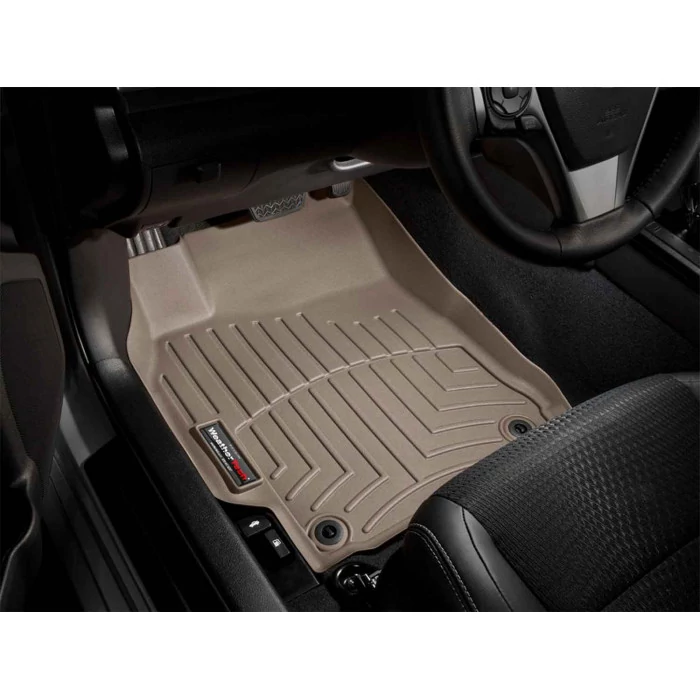 Weathertech® - DigitalFit 1st Row Tan Floor Mats for Hatchback Models with Manual Transmission