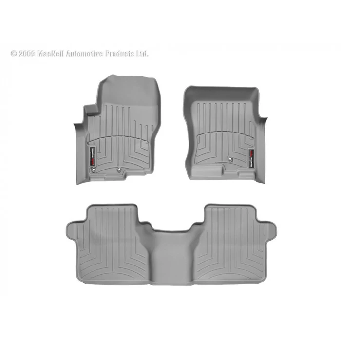 Weathertech® - DigitalFit 1st & 2nd Row Gray Floor Mats for Crew Cab Models with Two Retention Hooks On Driver Side