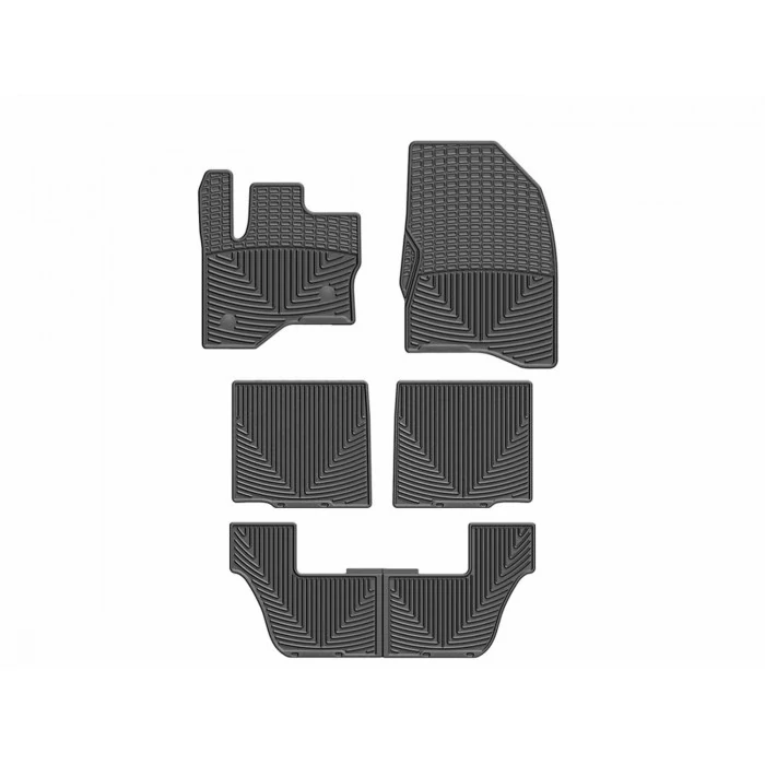 Weathertech® - All-Weather 1st, 2nd & 3rd Row Black Floor Mats for Models with Dual Floor Posts