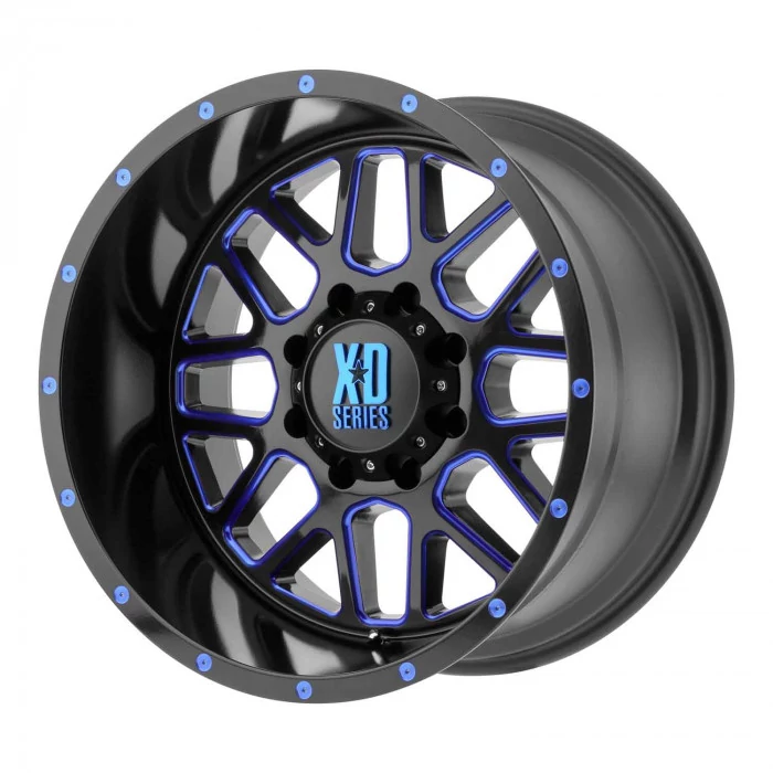 Xd Series - Grenade Satin Black Milled With Red Tinted Clear Coat (20" X 10" ,Offset : -24 ,Bolt Pattern : 5" X 114.30" ,Hub Bore : 78.30Mm)