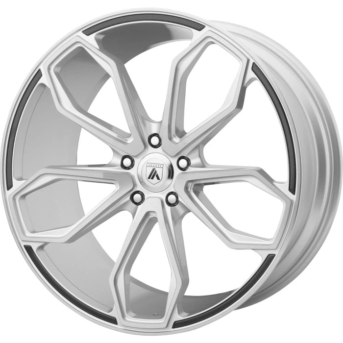 Asanti Wheels® - ABL-19 ATHENA Silver with Brushed Face and Carbon Fiber Inserts (20"x10", Offset: 40 mm, Bolt Pattern: Blank, Hub Bore: 72.56 mm)