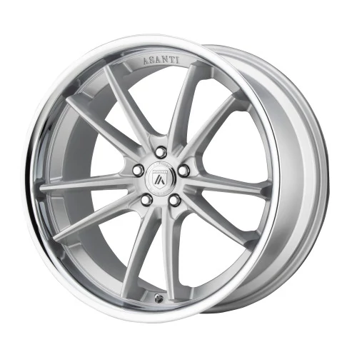 Asanti Wheels® - ABL-23 SIGMA Silver with Brushed Face and Chrome Lip (20"x10.5", Offset: 38 mm, Bolt Pattern: Blank, Hub Bore: 72.56 mm)