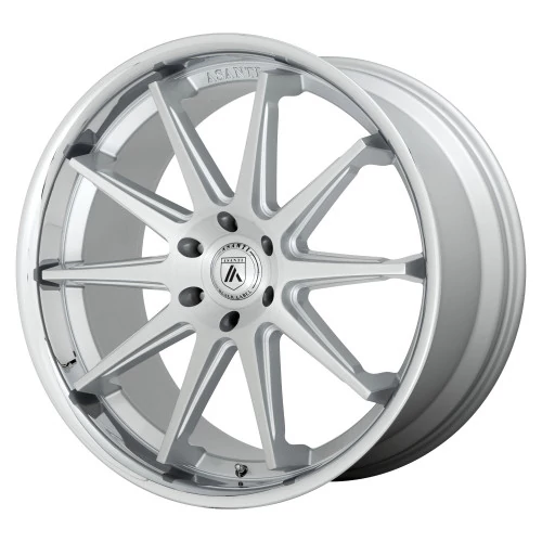 Asanti Wheels® - ABL-29 EMPEROR Silver with Brushed Face and Chrome Lip (22"x10", Offset: 30 mm, Bolt Pattern: 5x120.65, Hub Bore: 74.1 mm)