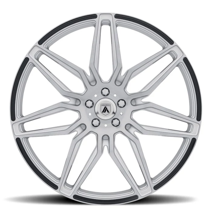 Asanti Wheels® - ABL-11 SIRIUS Silver with Brushed Face and Carbon Fiber Inserts (20"x10.5", Offset: 38 mm, Bolt Pattern: Blank, Hub Bore: 72.56 mm)
