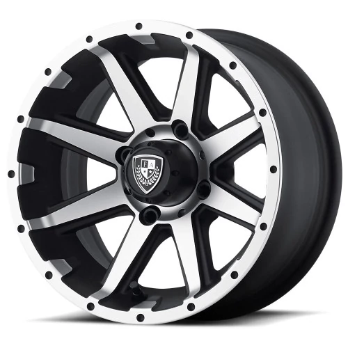 Fairway Alloys® - REBEL Matte Black with Machined Face (14"x6.5", Offset: -23 mm, Bolt Pattern: 4x101.6, Hub Bore: 70.7 mm)