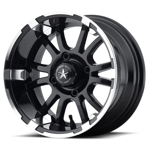 Fairway Alloys® - SIXER Matte Black with Machined Face (12"x6", Offset: -20 mm, Bolt Pattern: 4x101.6, Hub Bore: 70.7 mm)