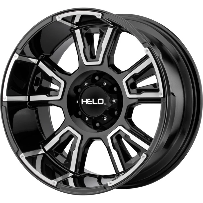 Helo Wheels® - HE914 Gloss Black with Machined Face (20"x10", Offset: -18 mm, Bolt Pattern: 8x165.1, Hub Bore: 125.1 mm)