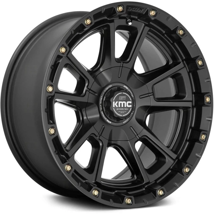 KMC Wheels® - KM100 SYNC Satin Black (20"x9", Offset: 0 mm, Bolt Pattern: 5x127/139.7, Hub Bore: 78.1 mm)