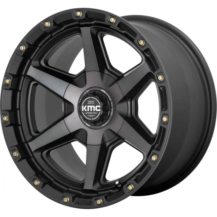 KMC Wheels® - KM101 TEMPO Satin Black with Gray Tint (20"x9", Offset: 0 mm, Bolt Pattern: 5x127/139.7, Hub Bore: 78.1 mm)