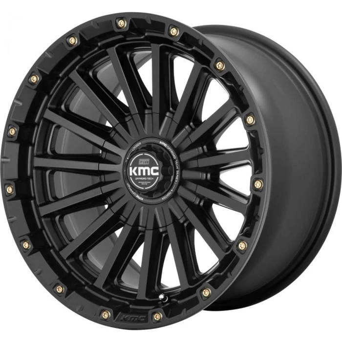 KMC Wheels® - KM102 SIGNAL Satin Black (20"x9", Offset: 0 mm, Bolt Pattern: 5x127/139.7, Hub Bore: 78.1 mm)