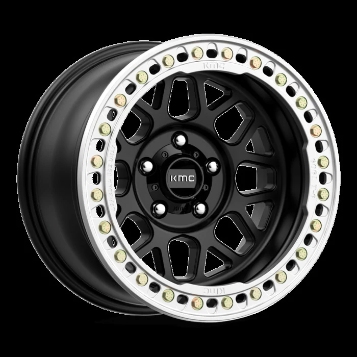 KMC Wheels® - KM235 GRENADE CRAWL BEADLOCK Satin Black (20"x10", Offset: -48 mm, Bolt Pattern: Blank, Hub Bore: 108 mm)