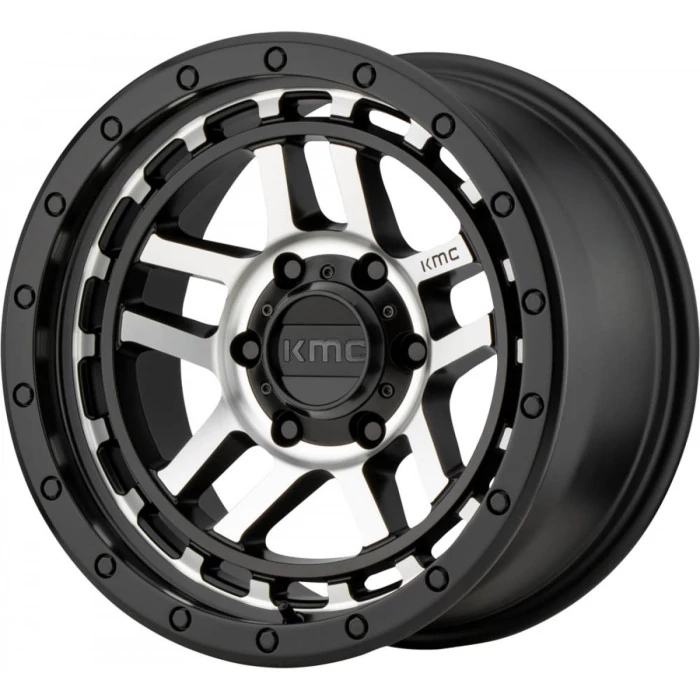 KMC Wheels® - KM540 RECON Satin Black with Machined Face (17"x8.5", Offset: 18 mm, Bolt Pattern: 5x127, Hub Bore: 71.5 mm)