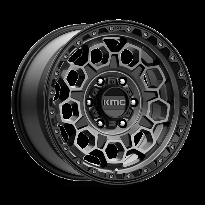 KMC Wheels® - KM545 TREK Satin Black with Gray Tint (17"x9", Offset: 0 mm, Bolt Pattern: 5x127, Hub Bore: 71.5 mm)