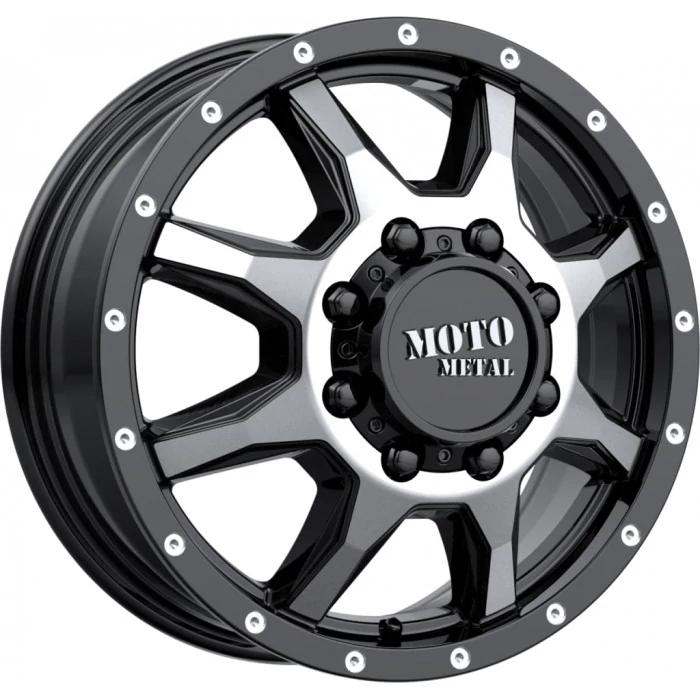 Moto Metal - MO995 Gloss Black Machined - Front (17" X 6.50" ,Offset : 111 ,Bolt Pattern : 8" X 165.10" ,Hub Bore : 125.50Mm)