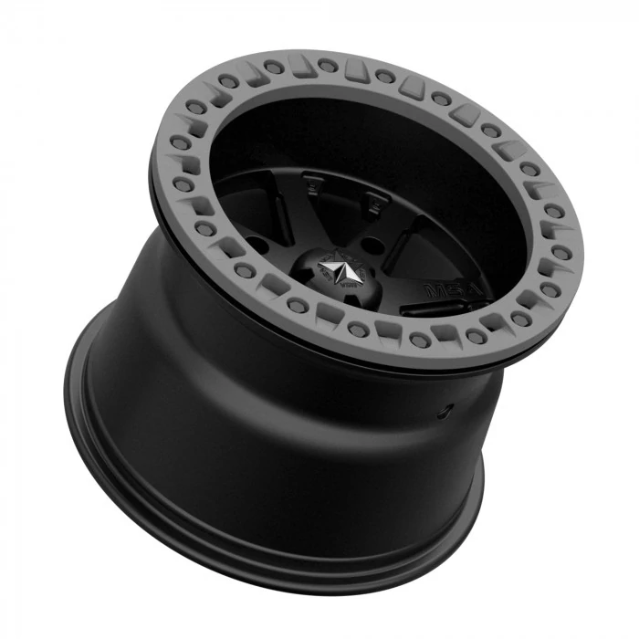 MSA Offroad® - M31 LOK2 BEADLOCK Satin Black with Matte Gray Ring (18"x7", Offset: 0 mm, Bolt Pattern: 4x156, Hub Bore: 132 mm)