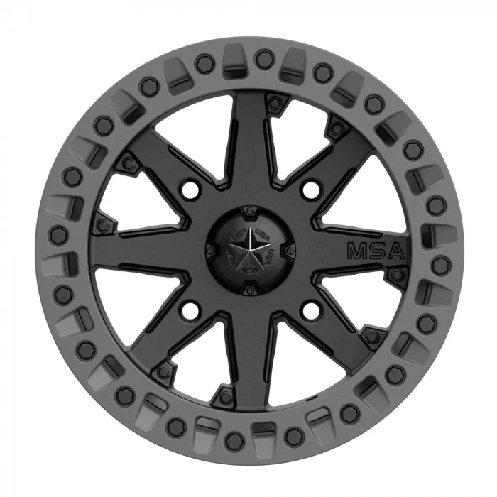 MSA Offroad® - M31 LOK2 BEADLOCK Satin Black with Matte Gray Ring (18"x7", Offset: 0 mm, Bolt Pattern: 4x156, Hub Bore: 132 mm)