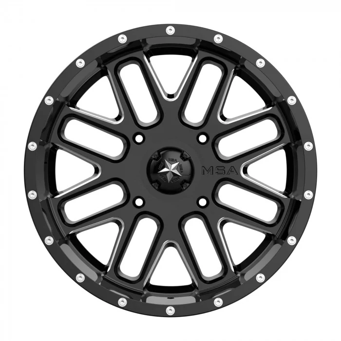 MSA Offroad® - M35 BANDIT Gloss Black with Milled Accents (18"x7", Offset: 0 mm, Bolt Pattern: 4x156, Hub Bore: 132 mm)