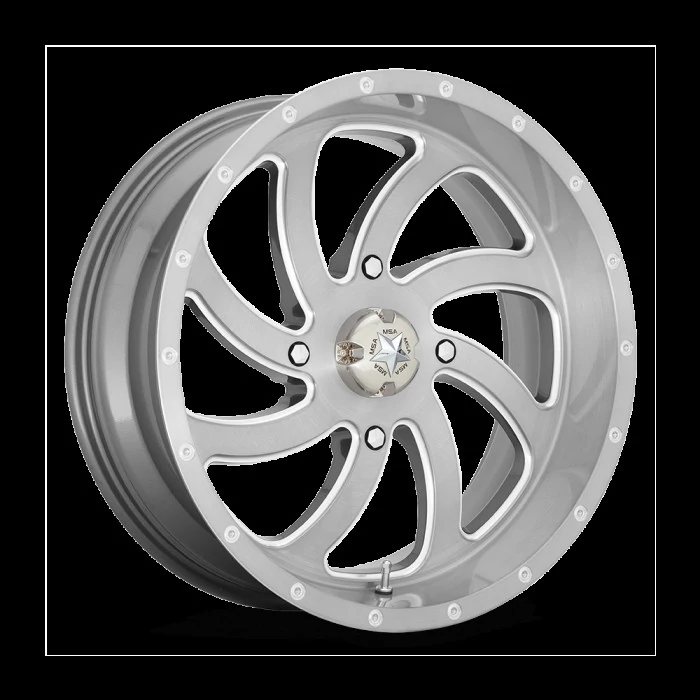 MSA Offroad® - M36 SWITCH Titanium with Brushed Face (18"x7", Offset: 0 mm, Bolt Pattern: 4x137, Hub Bore: 112.1 mm)