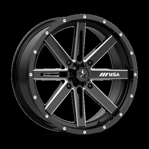 MSA Offroad® - M41 BOXER Gloss Black with Milled Accents (18"x7", Offset: 10 mm, Bolt Pattern: 4x137, Hub Bore: 112.1 mm)
