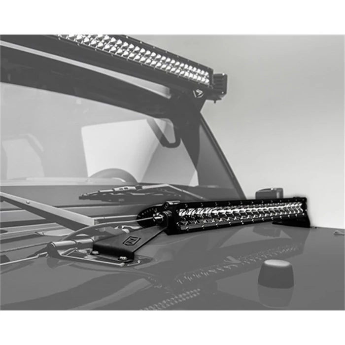 ZROADZ® - Hood Hinge LED Kit with 20" LED Straight Single Row Slim Light Bar and Universal Wiring Harness